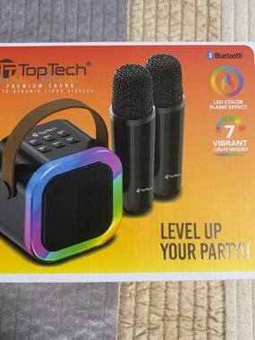 Portable Bluetooth Speaker with Rainbow LED Accent - Black
